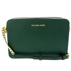 Michael Kors Jet Set Saffiano Leather Crossbody Bag - Racing Green
